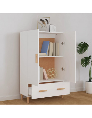 Credenza Bianca 70x31x115 cm in Legno Multistrato