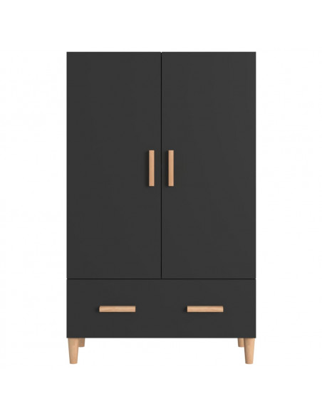 Credenza Nera 70x31x115 cm in Legno Multistrato
