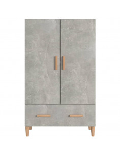 Credenza Grigio Cemento 70x31x115 cm in Legno Multistrato 2