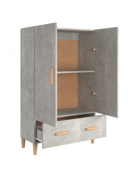 Credenza Grigio Cemento 70x31x115 cm in Legno Multistrato