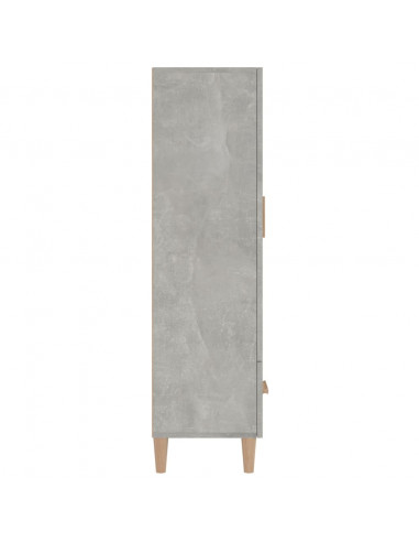 Credenza Grigio Cemento 70x31x115 cm in Legno Multistrato