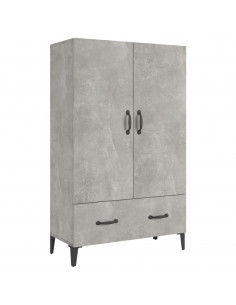 Credenza Grigio Cemento 70x31x115 cm in Legno Multistrato 2