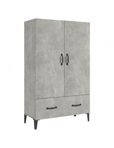 Credenza Grigio Cemento 70x31x115 cm in Legno Multistrato