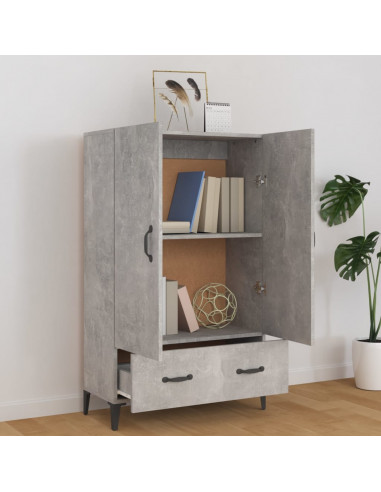 Credenza Grigio Cemento 70x31x115 cm in Legno Multistrato
