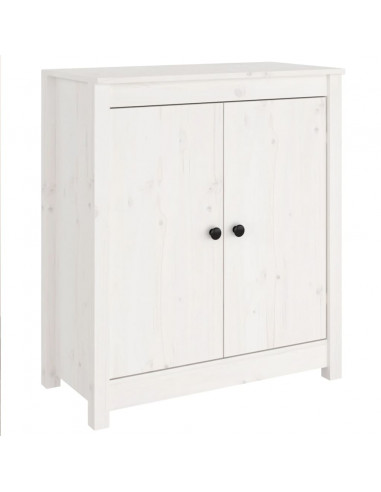 Credenza Bianca 70x35x80 cm in Legno Massello di Pino