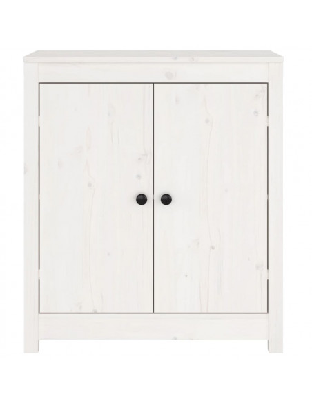 Credenza Bianca 70x35x80 cm in Legno Massello di Pino