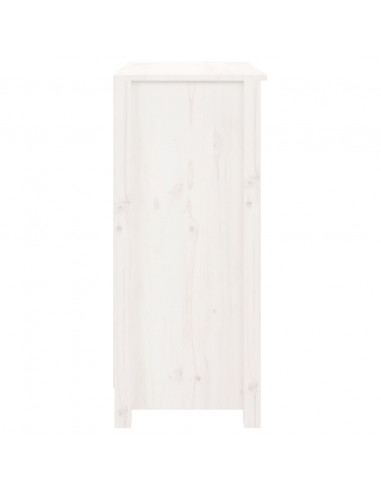Credenza Bianca 70x35x80 cm in Legno Massello di Pino