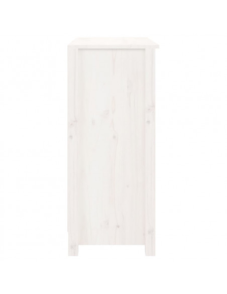 Credenza Bianca 70x35x80 cm in Legno Massello di Pino