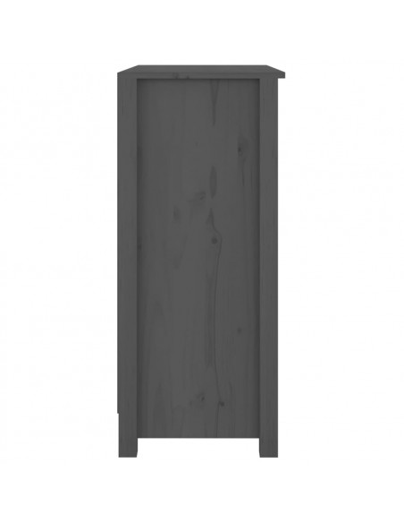 Credenza Grigia 70x35x80 cm in Legno Massello di Pino