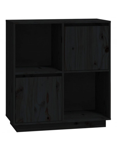 Credenza Nera 74x35x80 cm in Legno Massello di Pino
