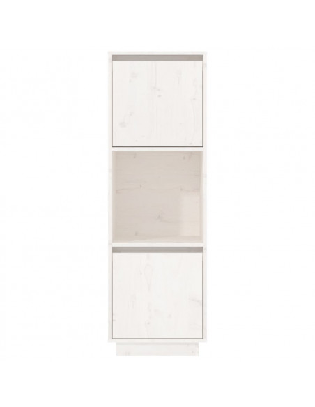 Credenza Bianca 38x35x117 cm in Legno Massello di Pino
