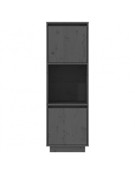 Credenza Grigia 38x35x117 cm in Legno Massello di Pino
