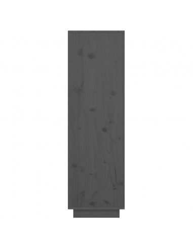 Credenza Grigia 38x35x117 cm in Legno Massello di Pino