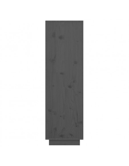 Credenza Grigia 38x35x117 cm in Legno Massello di Pino