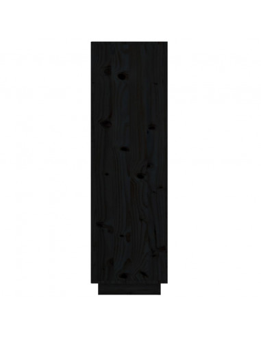 Credenza Nera 38x35x117 cm in Legno Massello di Pino