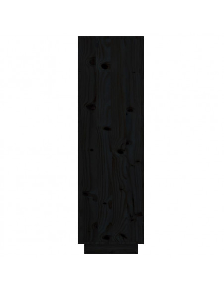 Credenza Nera 38x35x117 cm in Legno Massello di Pino