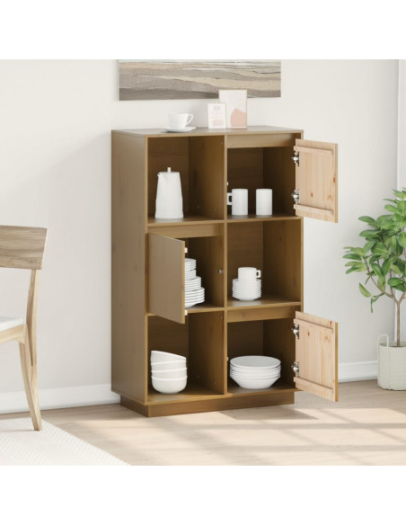 Credenza Miele 74x35x117 cm in Legno Massello di Pino