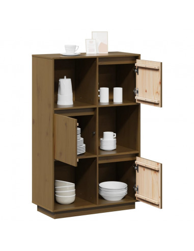 Credenza Miele 74x35x117 cm in Legno Massello di Pino