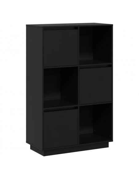 Credenza Nera 74x35x117 cm in Legno Massello di Pino