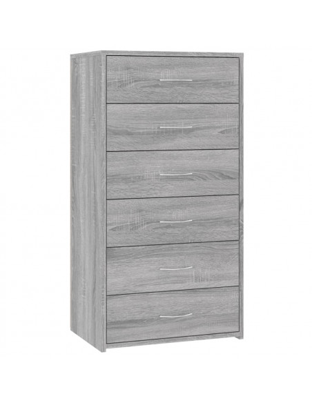 Credenza 6 Cassetti Grigio Sonoma 50x34x96 cm Legno Multistrato