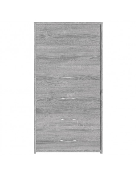 Credenza 6 Cassetti Grigio Sonoma 50x34x96 cm Legno Multistrato