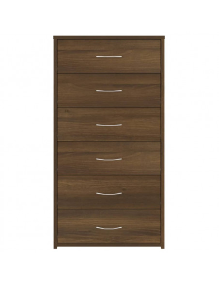 Credenza 6 Cassetti Rovere Marrone 50x34x96cm Legno Multistrato