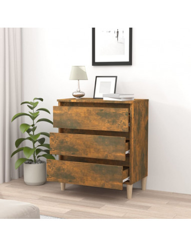 Credenza Rovere Fumo 60x35x69 cm in Legno Multistrato