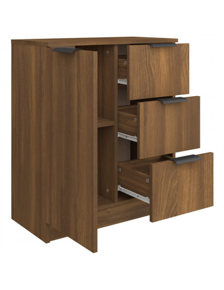 Credenza Rovere Marrone 60x30x70 cm in Legno Multistrato