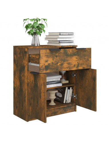 Credenza Rovere Fumo 60x30x70 cm in Legno Multistrato