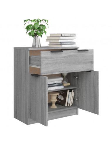 Credenza Grigio Sonoma 60x30x70 cm in Legno Multistrato
