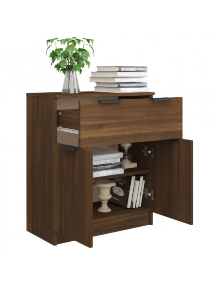 Credenza Rovere Marrone 60x30x70 cm in Legno Multistrato