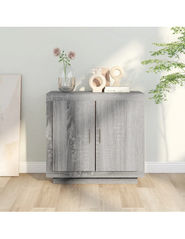 Credenza Grigio Sonoma 80x40x75 cm in Legno Multistrato