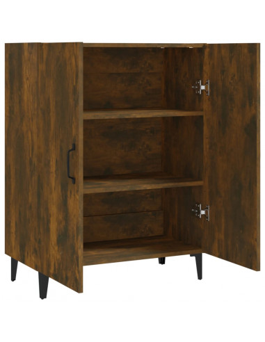 Credenza Rovere Fumo 70x34x90 cm in Legno Multistrato