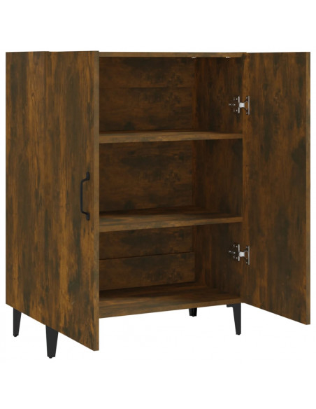 Credenza Rovere Fumo 70x34x90 cm in Legno Multistrato
