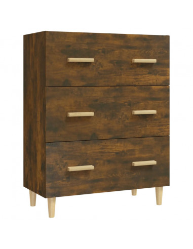 Credenza Rovere Fumo 70x34x90 cm in Legno Multistrato