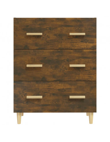 Credenza Rovere Fumo 70x34x90 cm in Legno Multistrato