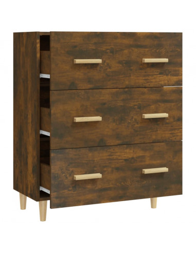 Credenza Rovere Fumo 70x34x90 cm in Legno Multistrato