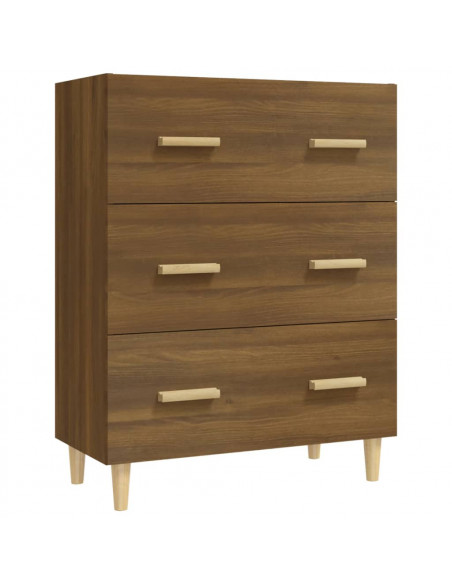 Credenza Rovere Marrone 70x34x90 cm in Legno Multistrato
