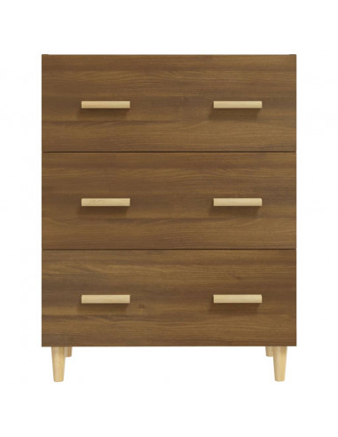 Credenza Rovere Marrone 70x34x90 cm in Legno Multistrato