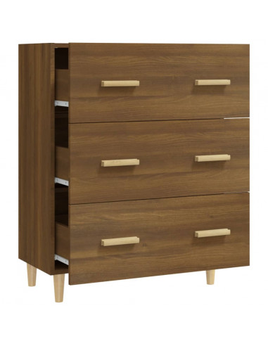 Credenza Rovere Marrone 70x34x90 cm in Legno Multistrato