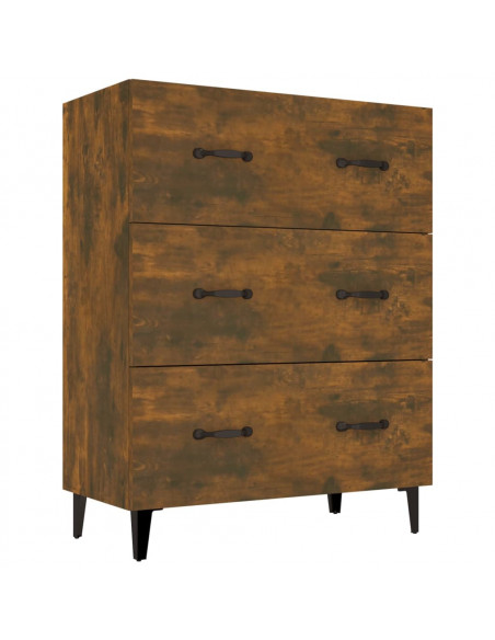 Credenza Rovere Fumo 69,5x34x90 cm in Legno Multistrato