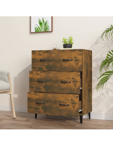 Credenza Rovere Fumo 69,5x34x90 cm in Legno Multistrato