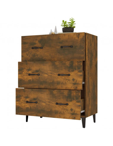 Credenza Rovere Fumo 69,5x34x90 cm in Legno Multistrato