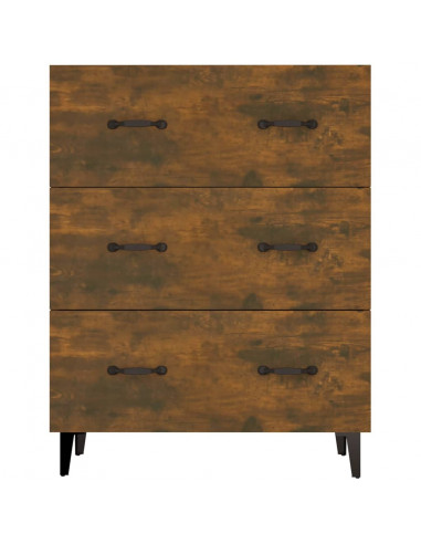Credenza Rovere Fumo 69,5x34x90 cm in Legno Multistrato
