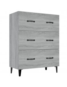 Credenza Grigio Sonoma 69,5x34x90 cm in Legno Multistrato 2