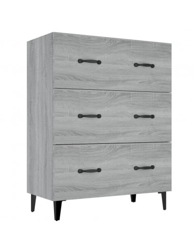 Credenza Grigio Sonoma 69,5x34x90 cm in Legno Multistrato