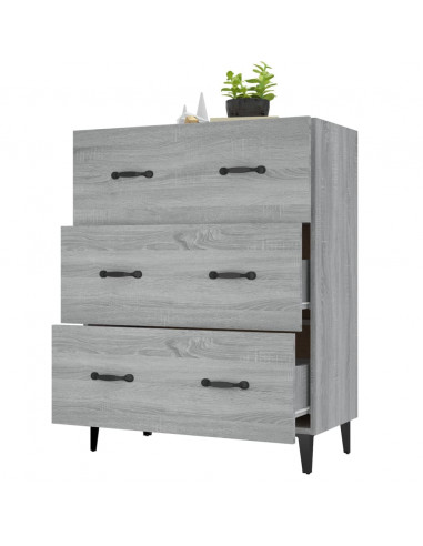 Credenza Grigio Sonoma 69,5x34x90 cm in Legno Multistrato