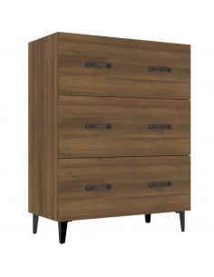 Credenza Rovere Marrone 69,5x34x90 cm in Legno Multistrato 2