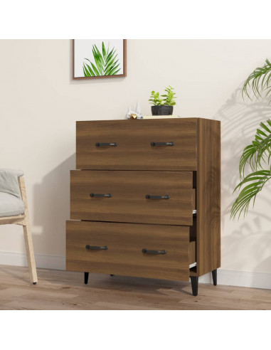 Credenza Rovere Marrone 69,5x34x90 cm in Legno Multistrato