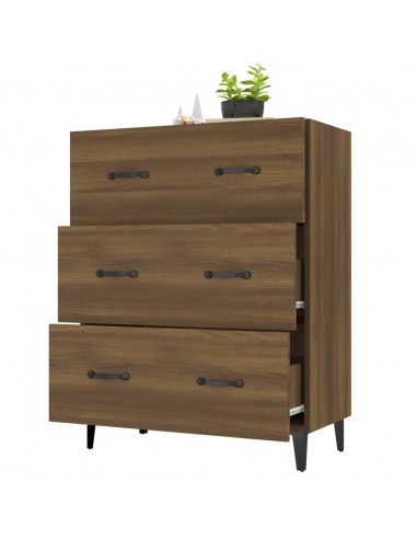 Credenza Rovere Marrone 69,5x34x90 cm in Legno Multistrato